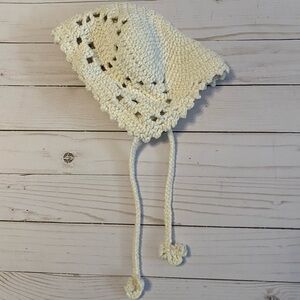 Hand crocheted baby bonnet
